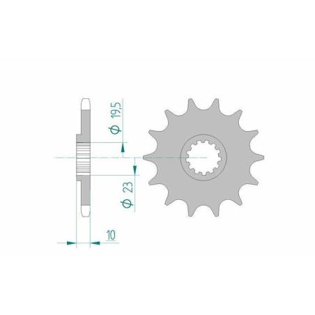 AFAM 22303+12 : Piñón AFAM acero autolimpiable 22303 - Paso 520