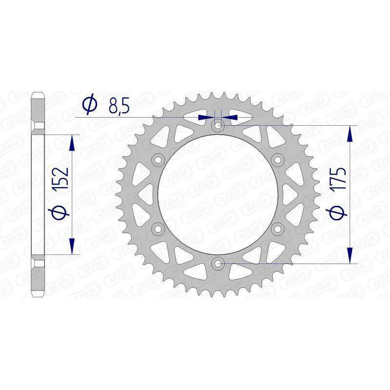 AFAM 13508N-48 : Corona AFAM aluminio 13508 - Paso 520