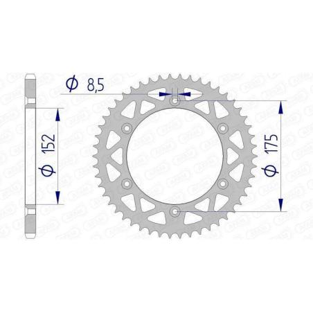 AFAM 13508N-48 : Corona AFAM aluminio 13508 - Paso 520