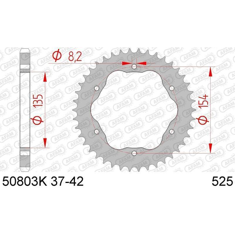 AFAM 50803K-38 : Corona AFAM acero estándar 50803K - Paso 525