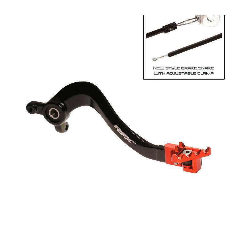 RFX FXRB5070099OR : Pedal de freno trasero RFX Pro FT (negro/naranja) - KTM SX85