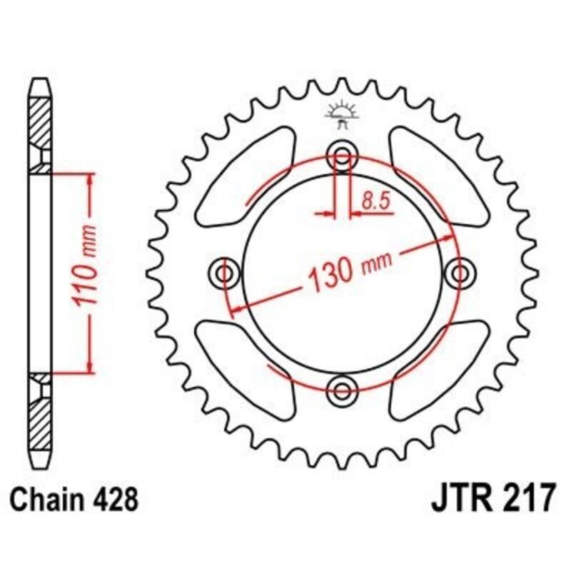 JT SPROCKETS JTR217.55 : Corona JT SPROCKETS acero estándar 217- Paso 428
