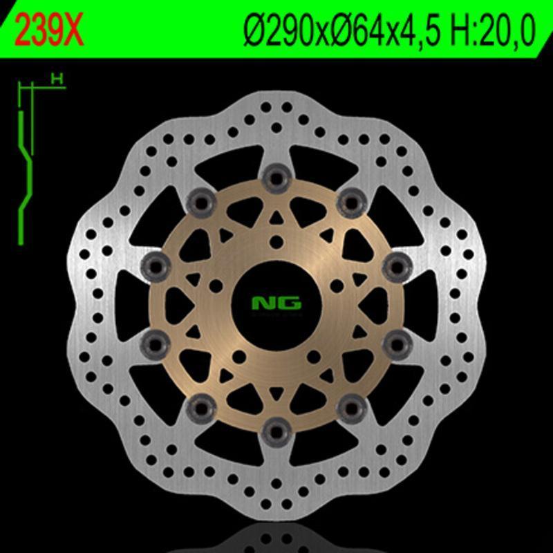 NG BRAKE DISC 239X : Disco de freno NG BRAKES ondulado flotante