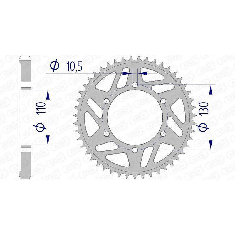 AFAM 13813-45 : Corona AFAM aluminio 13813 - Paso 530