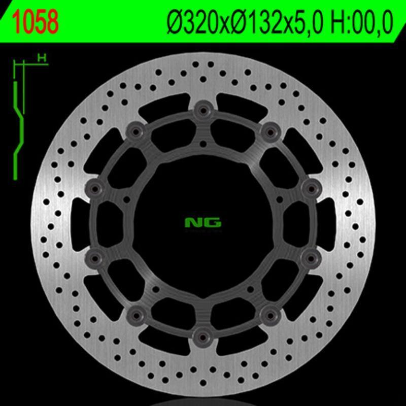 NG BRAKE DISC 1058 : Disco de freno NG BRAKES redondo flotante