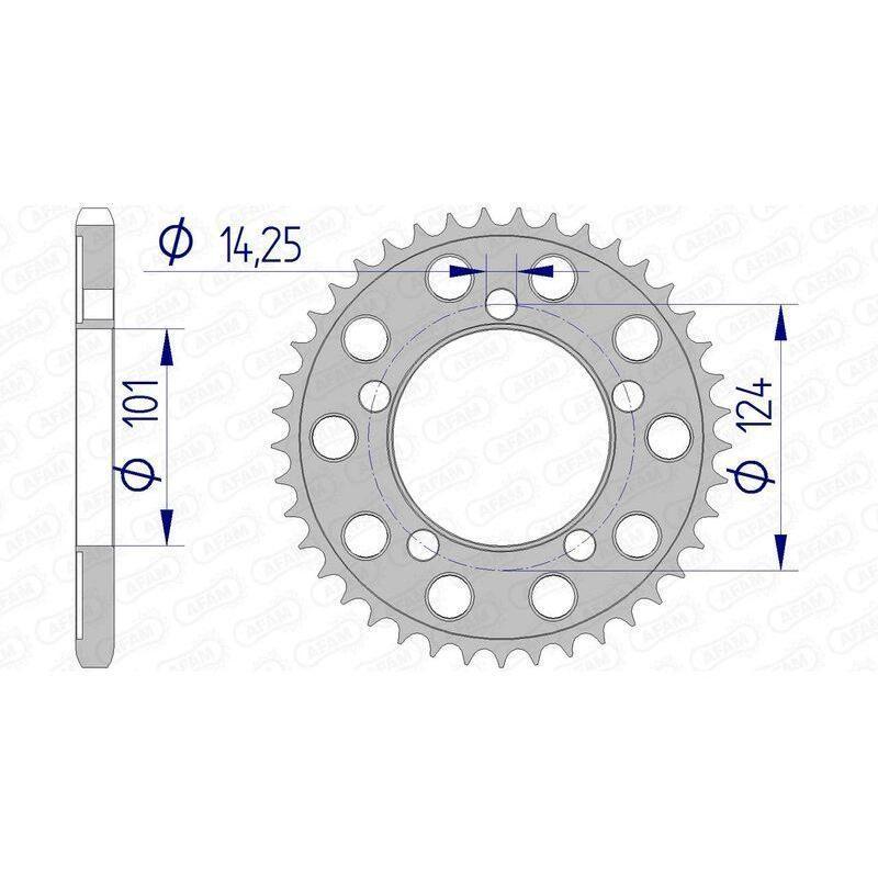 AFAM 72801-38 : Corona AFAM aluminio 72801 - Paso 525