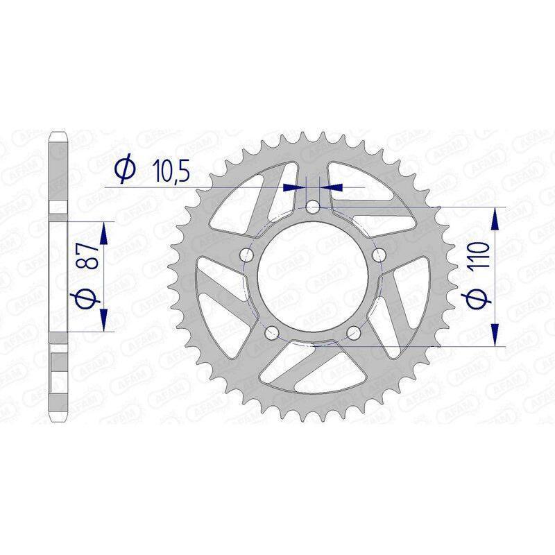 AFAM 15405-45 : Corona AFAM aluminio 15405 - Paso 520