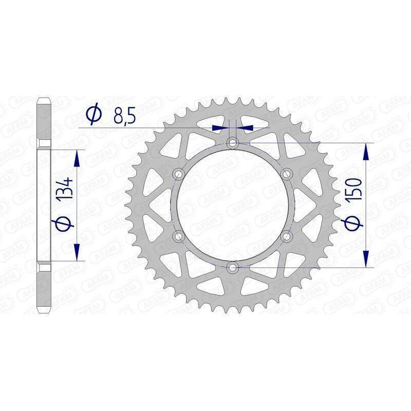 AFAM 17206N-49 : Corona AFAM aluminio ultraligera autolimpiable 17206 - Paso 520