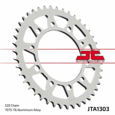 JT SPROCKETS JTA1303.52BLK : Corona JT Aluminio negro JT 1303 con 52 dientes