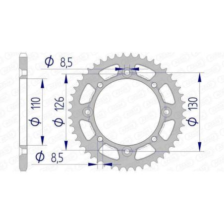 AFAM 17107N-46 : Corona AFAM aluminio ultraligera autolimpiable 17107 - Paso 420