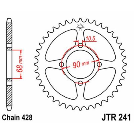 JT SPROCKETS JTR241.53 : Corona JT SPROCKETS acero estándar 241 - Paso 428