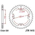 JT SPROCKETS JTR1415.38 : Corona JT 1415 de acero con 38 dientes