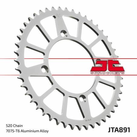 JT SPROCKETS JTA891.48BLK : Corona JT Aluminio negro JT 891 con 48 dientes