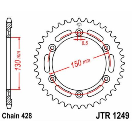 JT SPROCKETS JTR1249.51 : Corona JT SPROCKETS acero estándar 1249 - Paso 428