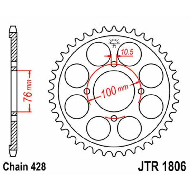 JT SPROCKETS JTR1806.56 : Corona JT SPROCKETS acero estándar 1806 - Paso 428