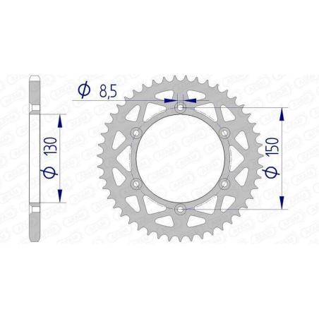 AFAM 13323N-48 : Corona AFAM aluminio 13323 - Paso 520