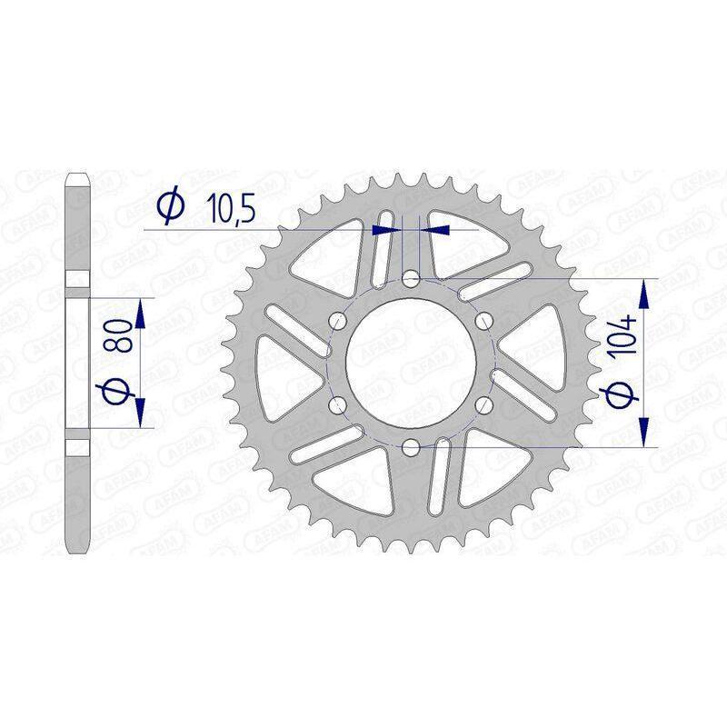 AFAM 17606-43 : Corona AFAM aluminio 17606 - Paso 520