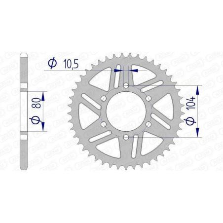 AFAM 17606-43 : Corona AFAM aluminio 17606 - Paso 520