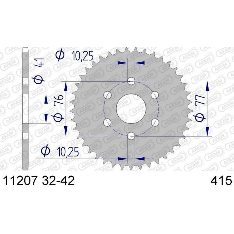 AFAM 11207-36 : Corona AFAM aluminio ultraligera 11207 - Paso 415