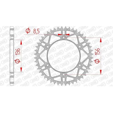 AFAM 14206SLK+49 : Corona AFAM acero autolimpiable 14206 - Paso 520