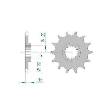 AFAM 73303-16 : Piñón AFAM acero estándar 73303 - Paso 520