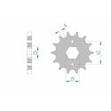 AFAM 20400-16 : Piñón AFAM acero estándar 20400 - Paso 530