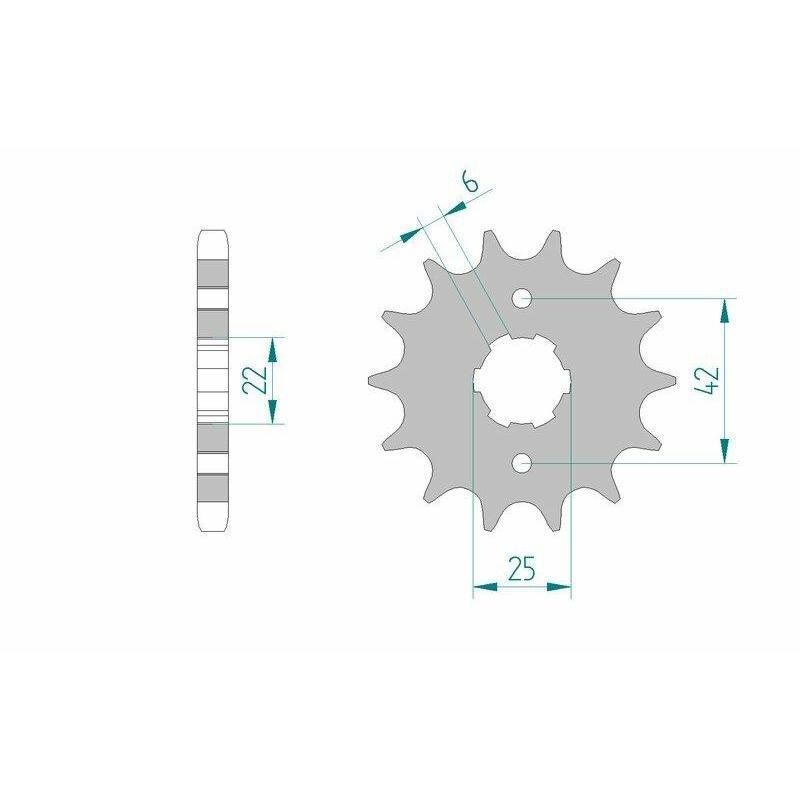 AFAM 20400-16 : Piñón AFAM acero estándar 20400 - Paso 530