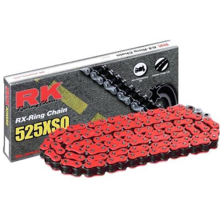 RK RR525XSO-118 : Cadena RK FR525XSO con 118 eslabones rojo