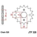 JT SPROCKETS JTF328.12 : Piñón JT 328 de acero con 12 dientes