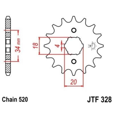 JT SPROCKETS JTF328.12 : Piñón JT 328 de acero con 12 dientes