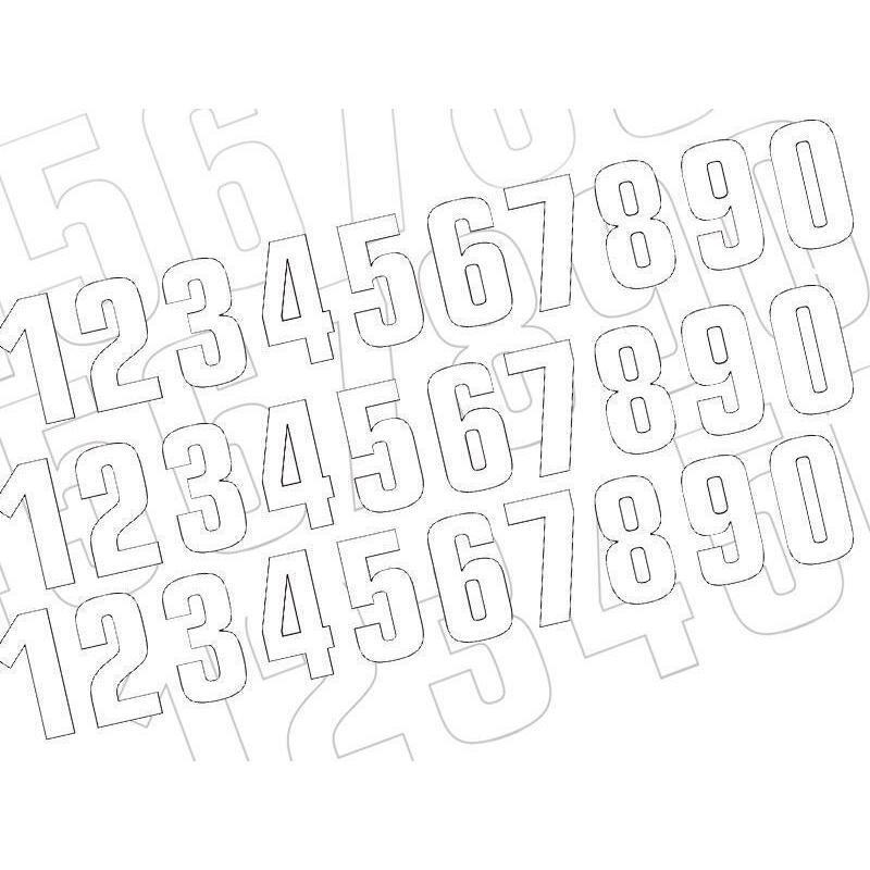 BLACKBIRD 5048/10/1 : Numeros de carrera blanco - Pack de 3 uds BLACKBIRD PVC 5048/10/1