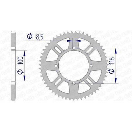 AFAM 17104N-49 : Corona AFAM aluminio ultraligera autolimpiable 17104 - Paso 420