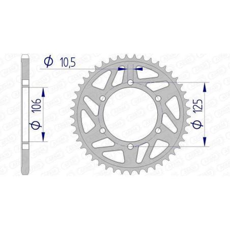 AFAM 87606-45 : Corona AFAM aluminio 87606 - Paso 520