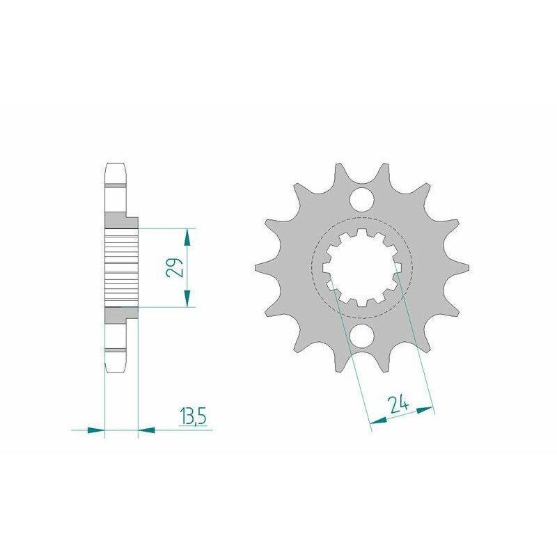 AFAM 24801-15 : Piñón AFAM acero estándar 24801 - Paso 630