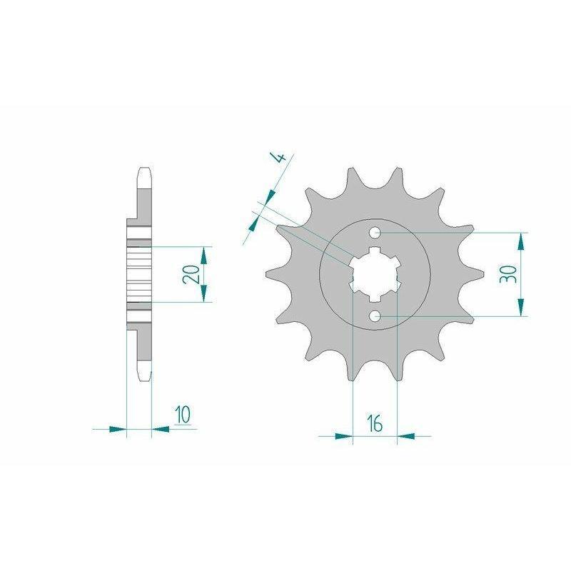 AFAM 46203-13 : Piñón AFAM acero estándar 46203 - Paso 520