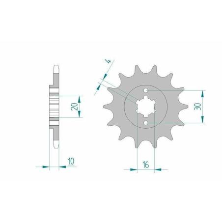 AFAM 46203-13 : Piñón AFAM acero estándar 46203 - Paso 520