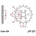 JT SPROCKETS JTF277.14 : Piñón JT 277 de acero con 14 dientes