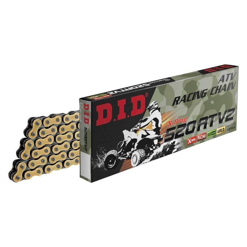D.I.D 4525516904902 : Cadena DID 520ATV2 con 132 eslabones oro/negro