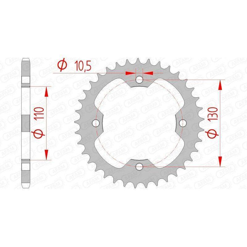 AFAM 16406-37 : Corona AFAM acero estándar 16406 - Paso 520