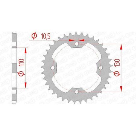 AFAM 16406-37 : Corona AFAM acero estándar 16406 - Paso 520
