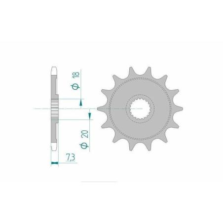 AFAM 20206-14 : Piñón AFAM acero estándar 20206 - Paso 520