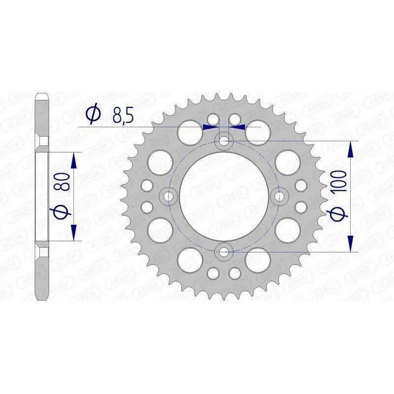AFAM 11101N-36 : Corona AFAM aluminio ultraligera 11101 - Paso 420