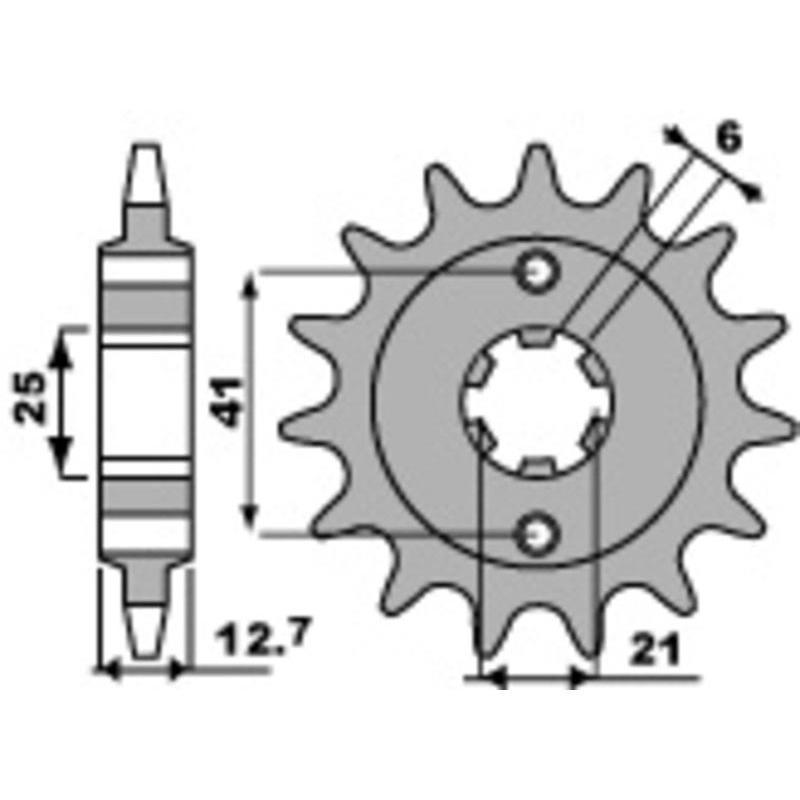 PBR 288 16 18NC : Piñón PBR acero estándar 288 - 530