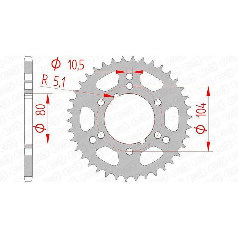 AFAM 98300-40 : Corona AFAM acero estándar 98300 - Paso 520
