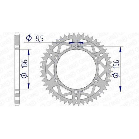 AFAM 15206+52 : Corona AFAM aluminio ultraligera autolimpiable 15206 - Paso 520
