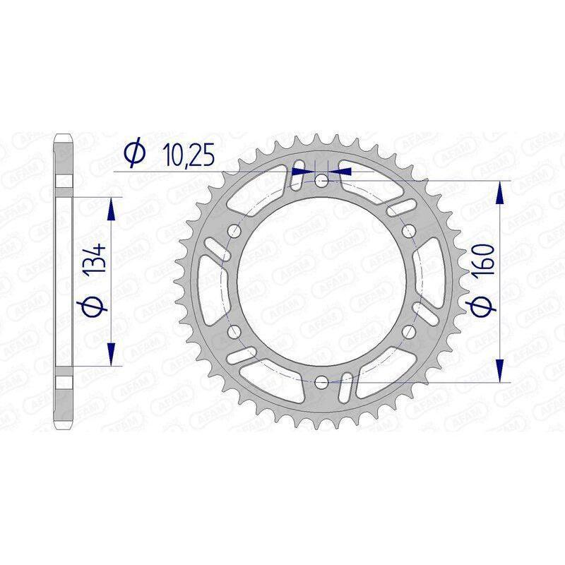 AFAM 11618-40 : Corona AFAM aluminio ultraligera 11618 - Paso 520