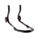 BIHR  : Caballete delantero BIHR Home Track color negro mate y ruedas rosas