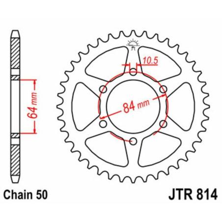 JT SPROCKETS JTR814.41 : Corona JT SPROCKETS acero estándar 814 - Paso 530