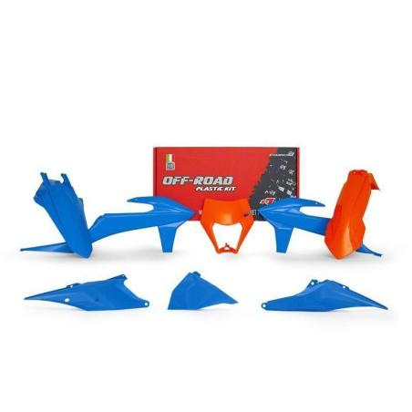 RACETECH R-KITKTM-CL0-520 : Kit plastica RACETECH naranja/azul KTM