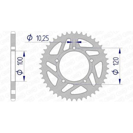 AFAM 36801-44 : Corona AFAM aluminio 36801 - Paso 520